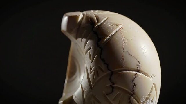 Artistic Close-Up of Carved Yoni Sculpture