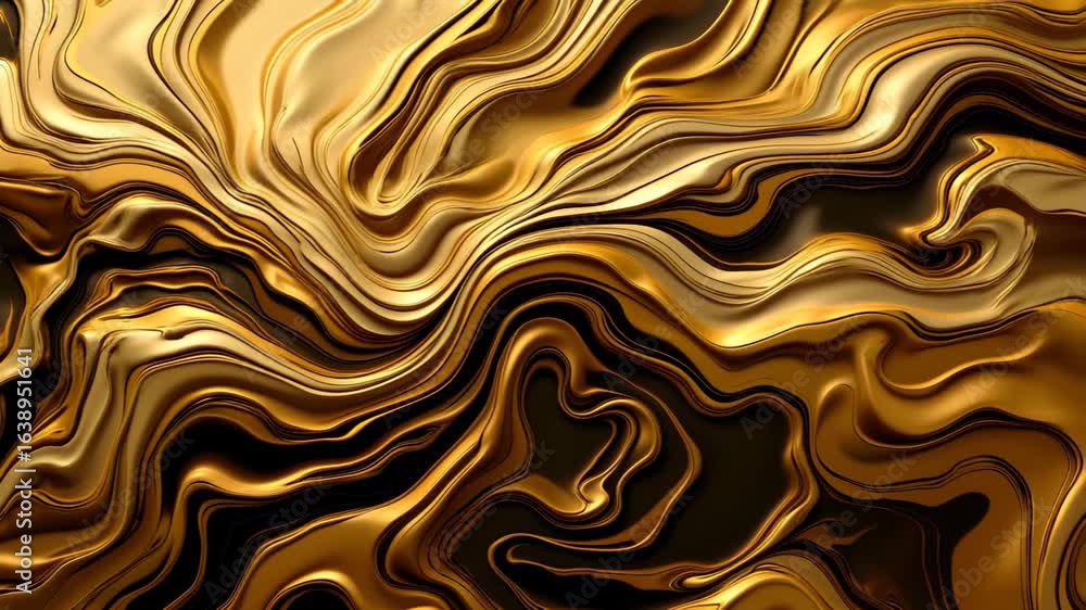 Poster golden swirls: a mesmerizing display of liquid gold, forming captivating swirls and elegant patterns
