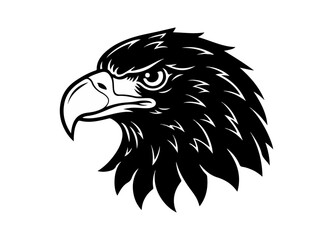 Obraz premium Fierce Eagle Head Silhouette – Bold Bird of Prey Vector Art