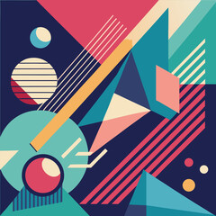 Obraz premium abstract background with geometric shapes design in three colors