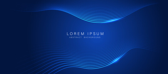 Elegant blue gradient background with smooth glowing wave lines, perfect for technology, digital, or corporate design.