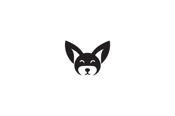 Obraz premium black and white cartoon fox vector icon