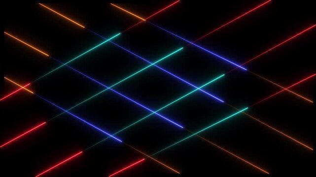 Glowing line icon neon animation,Neon glowing square line animation,abstract neon purple and cyan color rectangle icon animation.square rectangle picture frame 4k icon animation,abstract line neon,