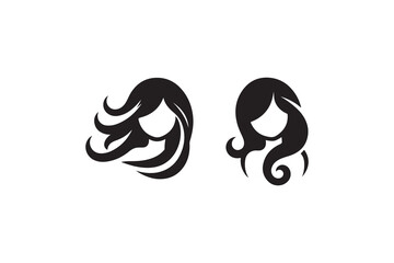 Naklejka premium vector illustration of a girl with long hair template