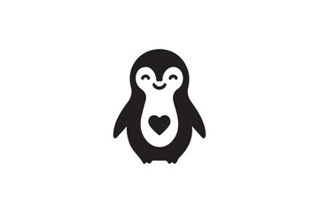 penguin vector design art logo