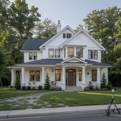 Traditional Rustic Farmhouse with Classic Architectural Details