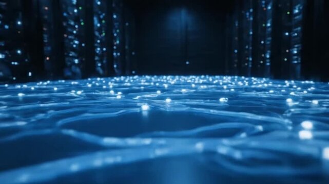 fiber optics background with lots of light spots
