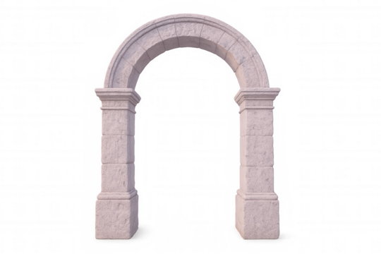 Classic stone archway provides a majestic entry point, set against a transparent background for easy integration into designs