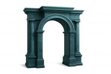 Obraz premium Marble triumphal arch standing against transparent backdrop, highlighting architectural details with classical column framework