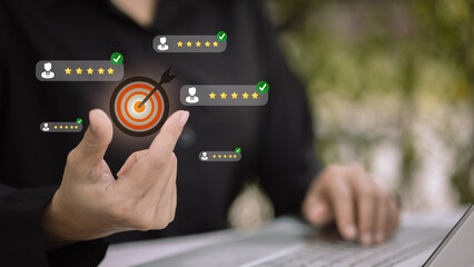 Customer Review and Target Marketing Strategy Concept