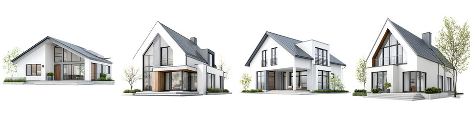 Obraz premium Modern House Exteriors: Architectural Renderings of Stylish Homes