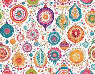 Beautiful colorful vector ornamets with white background 