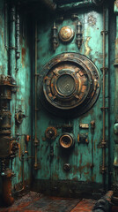 Corroded pipes and tanks in an aged boiler room