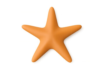 Bright orange starfish 3d rendering, transparent backdrop highlighting marine ecosystem details, supporting oceanic design concepts