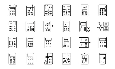 24 Science and Laboratory Line Icons DNA, Chemistry, Biology, Physics, Research, Experiment, and Medical Vector Icon Set for Scientists, Teachers, and STEM Projects