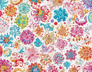 Beautiful colorful vector ornamets with white background 