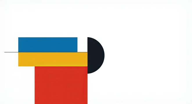Abstract minimal geometric design with colors