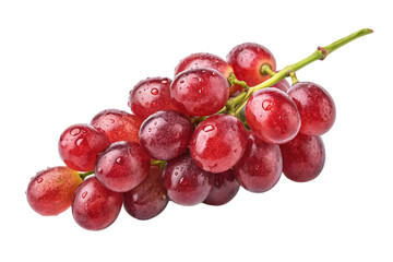Fototapeta premium Fresh red grapes on a stem isolated on transparent background