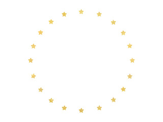 明るい金色・星の円フレーム