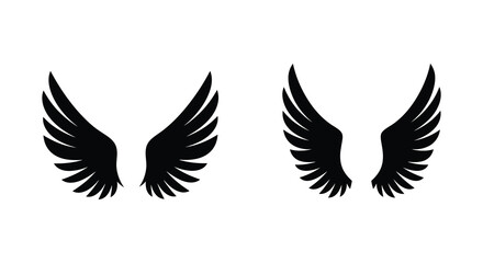 Pair of Black Angel Wings illustration Graphic Design Elements