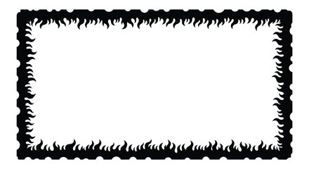 Black and White Fire Border Frame illustration 