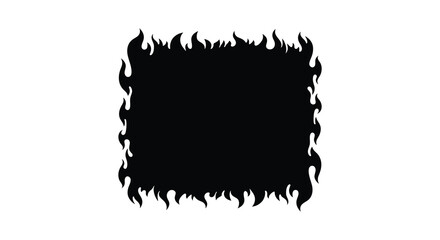 Black Square Frame illustration with Flame Border