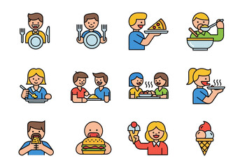 People eating various food items together, perfect for food blogs, menus, social media posts, and restaurant advertisements.