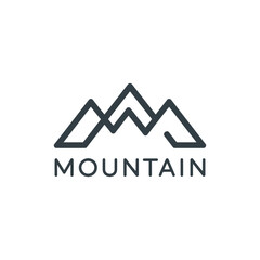 Modern geometric mountain logo design with the word mountain