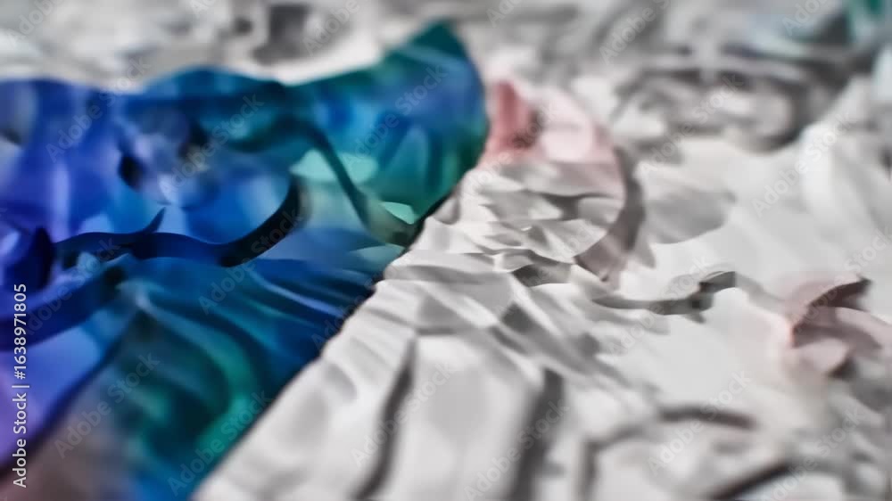 Poster abstract topography: dynamic colorful landscape with flowing lines and shifting terrain