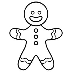 Minimalist Gingerbread Man Line Illustration