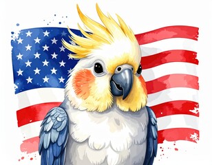 A cute cartoon cockatiel. Adorable avian illustration comical cockatoo charming bird feathered friend graphic.
