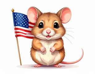 A cute cartoon jerboa. Charming animated rodent desert mammal illustration adorable creature drawing.