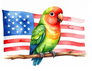 A cute cartoon lovebird. Adorable avian sweetheart comic affection birdie amity animated parrot tender fowl.