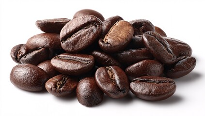 Fototapeta premium Roasted coffee beans isolated on white background