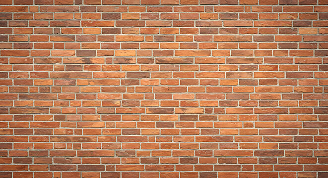 Fototapeta A detailed close up view of a weathered and textured red brick wall with visible mortar lines creating a classic architectural background