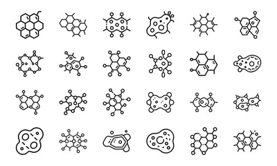 24 Science and Laboratory Line Icons DNA, Chemistry, Biology, Physics, Research, Experiment, and Medical Vector Icon Set for Scientists, Teachers, and STEM Projects