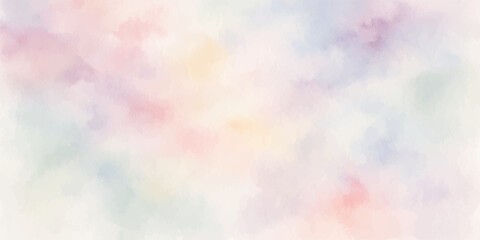 Vibrant watercolor abstract with bright yellow, pink, and orange bokeh lights against a soft blue and orange background