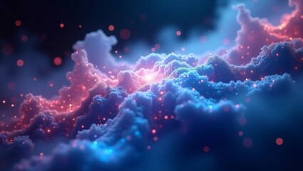 Ethereal Neon Particle Swarm — Hyperrealistic Abstract Cosmic Art for Magazine Cover, Social Media & E-Commerce, Dreamy Tactile Texture with Volumetric Lighting and Dynamic Organic Flow