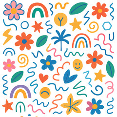 maximalist colorful doodles