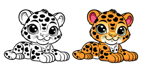Cute Jaguar cartoon coloring © SP boongthong