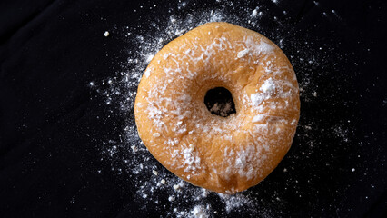 Close up of a kampong traditional powder doughnut