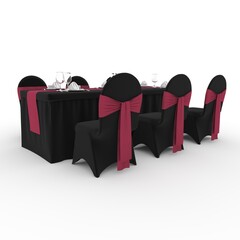 3d render Banquet Table and Chair design element Furniture