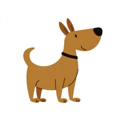 Fototapeta premium Happy Brown Dog Illustration Digital Art