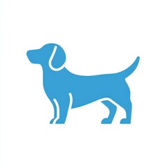Fototapeta premium Light Blue Dachshund Silhouette on White Background