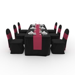 3d render Banquet Table and Chair design element Furniture