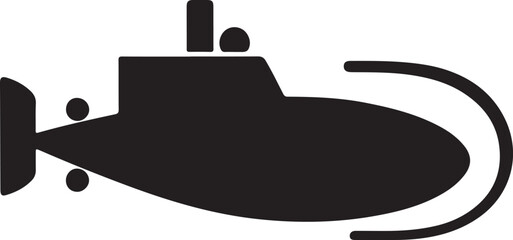 Obraz premium Silhouette Style Vector Submarine Logo Design Icon – Minimal Underwater Vehicle Symbol for Marine, Nautical, Adventure, and Exploration Branding, Monochrome Submersible Graphic Design