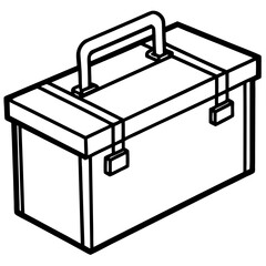 Minimalist Toolbox Line Illustration