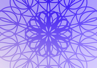 Mandala blue gradient light line background