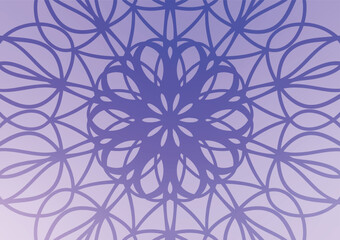 Mandala blue gradient light line background