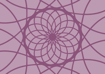 Purple flower center mandala art background